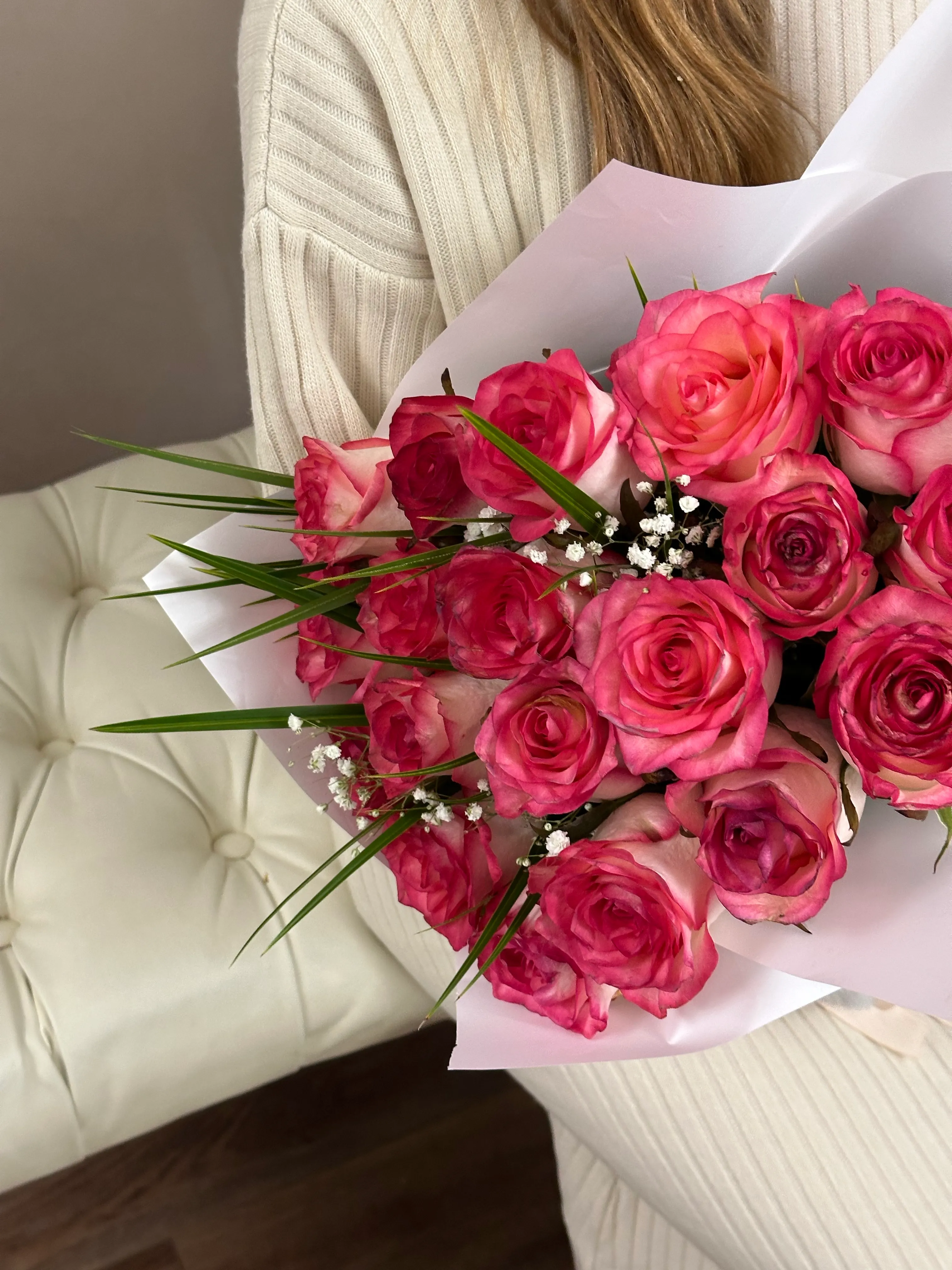 Rosy Pink Rose Bouquet - view 5